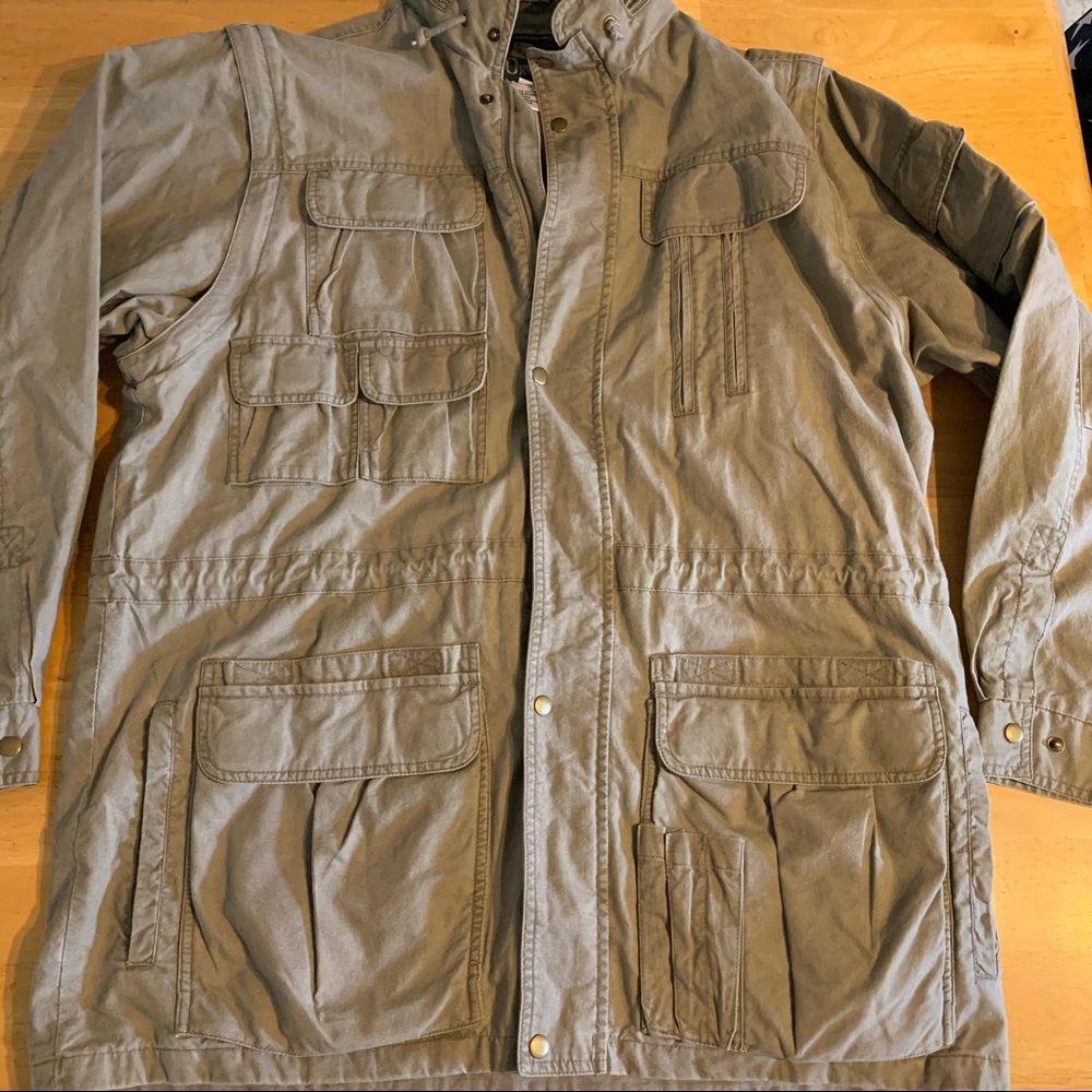 Orvis L Cotton Outdoors Fishing Jacket Khaki Tan